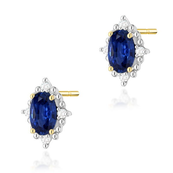 Kolczyki Szafir 2 x 0,30ct żółte złoto