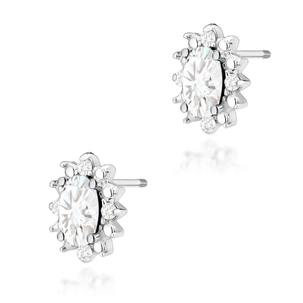 Kolczyki Diament Laboratoryjny 2 x 0,25ct białe złoto sztyft zakręcany