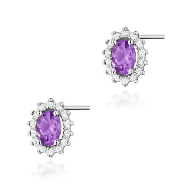 Kolczyki Ametyst 2 x 0,40ct białe złoto