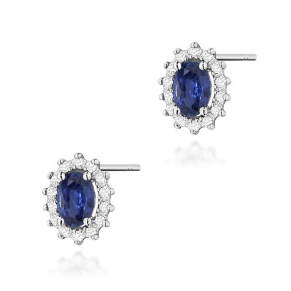 Kolczyki Szafir 2 x 0,70ct białe złoto