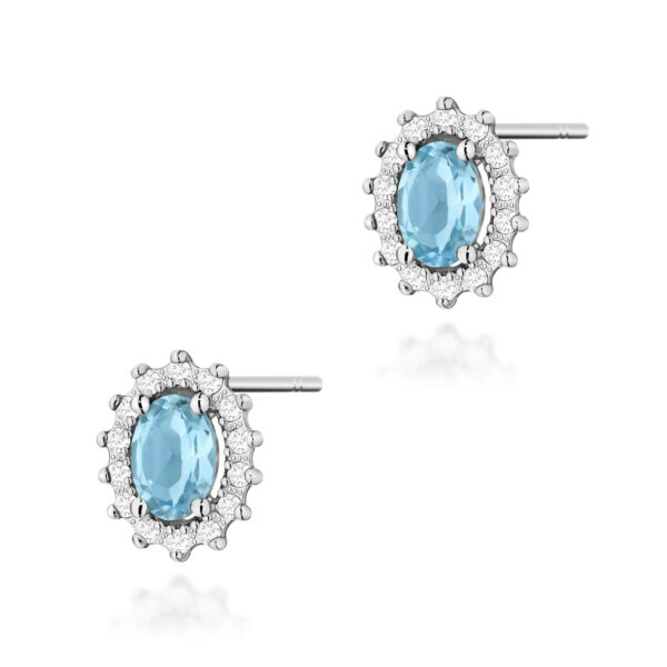 Kolczyki Topaz Swiss 2 x 0,50ct białe złoto