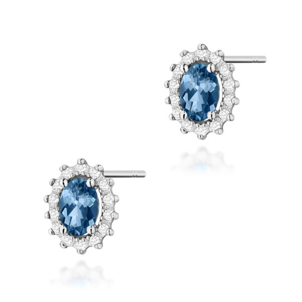 Kolczyki Topaz London Blue 2 x 0,50ct białe złoto