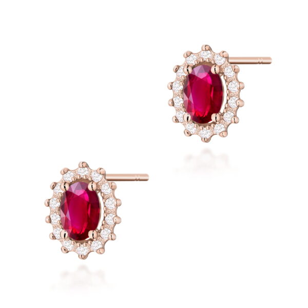 Kolczyki Rubin 2 x 0,60ct różowe złoto