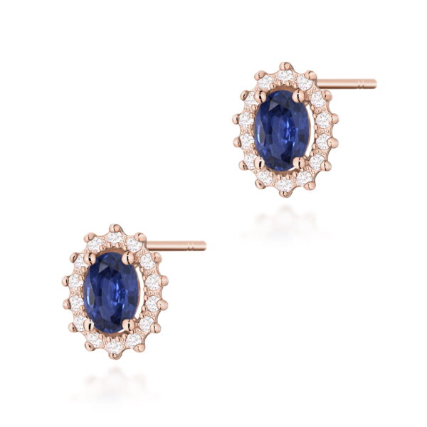 Kolczyki Szafir 2 x 0,70ct różowe złoto