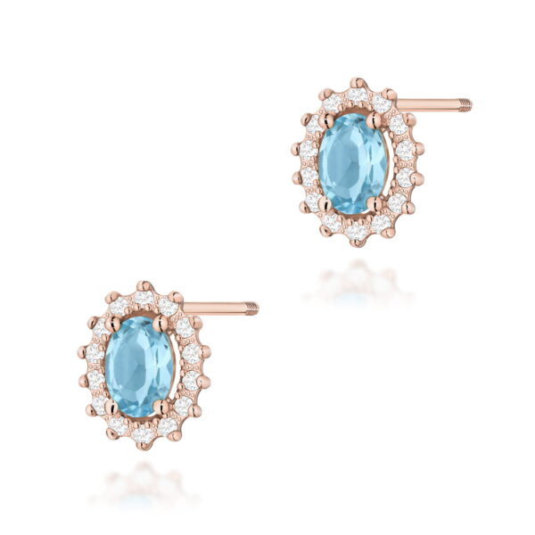 Kolczyki Topaz Swiss 2 x 0,50ct różowe złoto sztyft zakręcany
