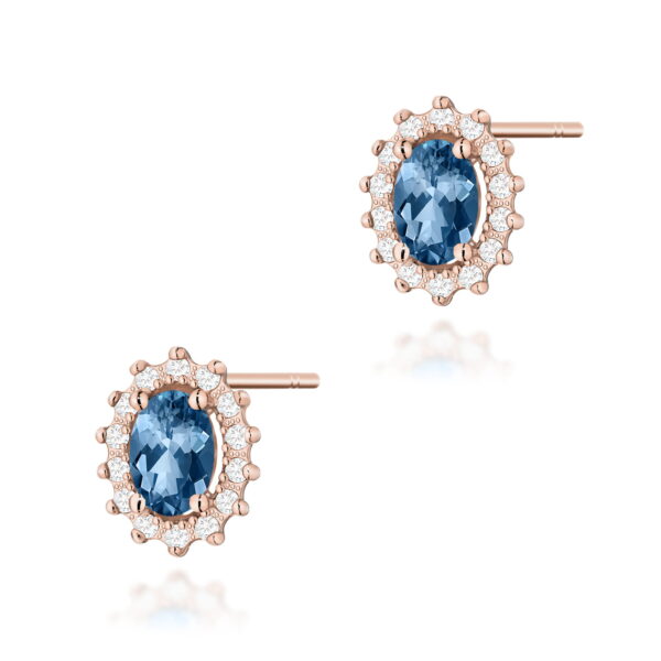 Kolczyki Topaz London Blue 2 x 0,50ct różowe złoto
