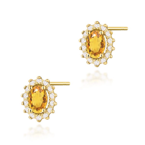 Kolczyki Cytryn 2 x 0,60ct żółte złoto