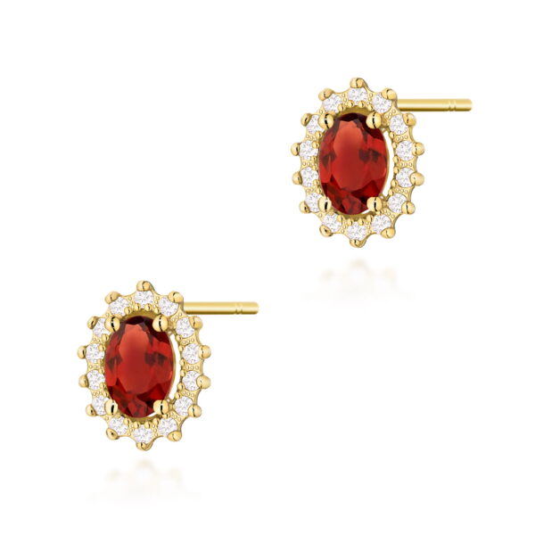 Kolczyki Granat 2 x 0,50ct żółte złoto