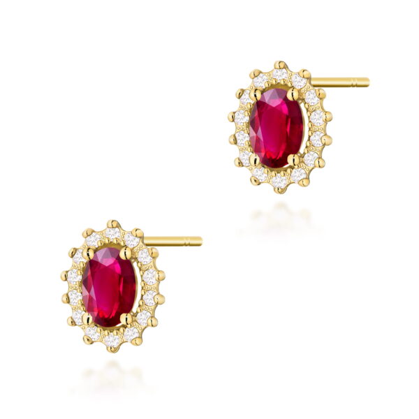 Kolczyki Rubin 2 x 0,60ct żółte złoto