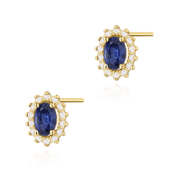 Kolczyki Szafir 2 x 0,70ct żółte złoto