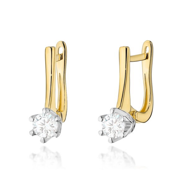 Kolczyki Diament Laboratoryjny 2 x 0,30ct żółte złoto