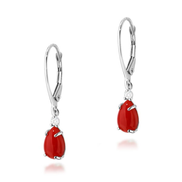 Kolczyki Koral 2 x 0,65ct białe złoto