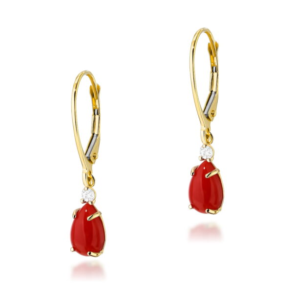 Kolczyki Koral 2 x 0,65ct żółte złoto