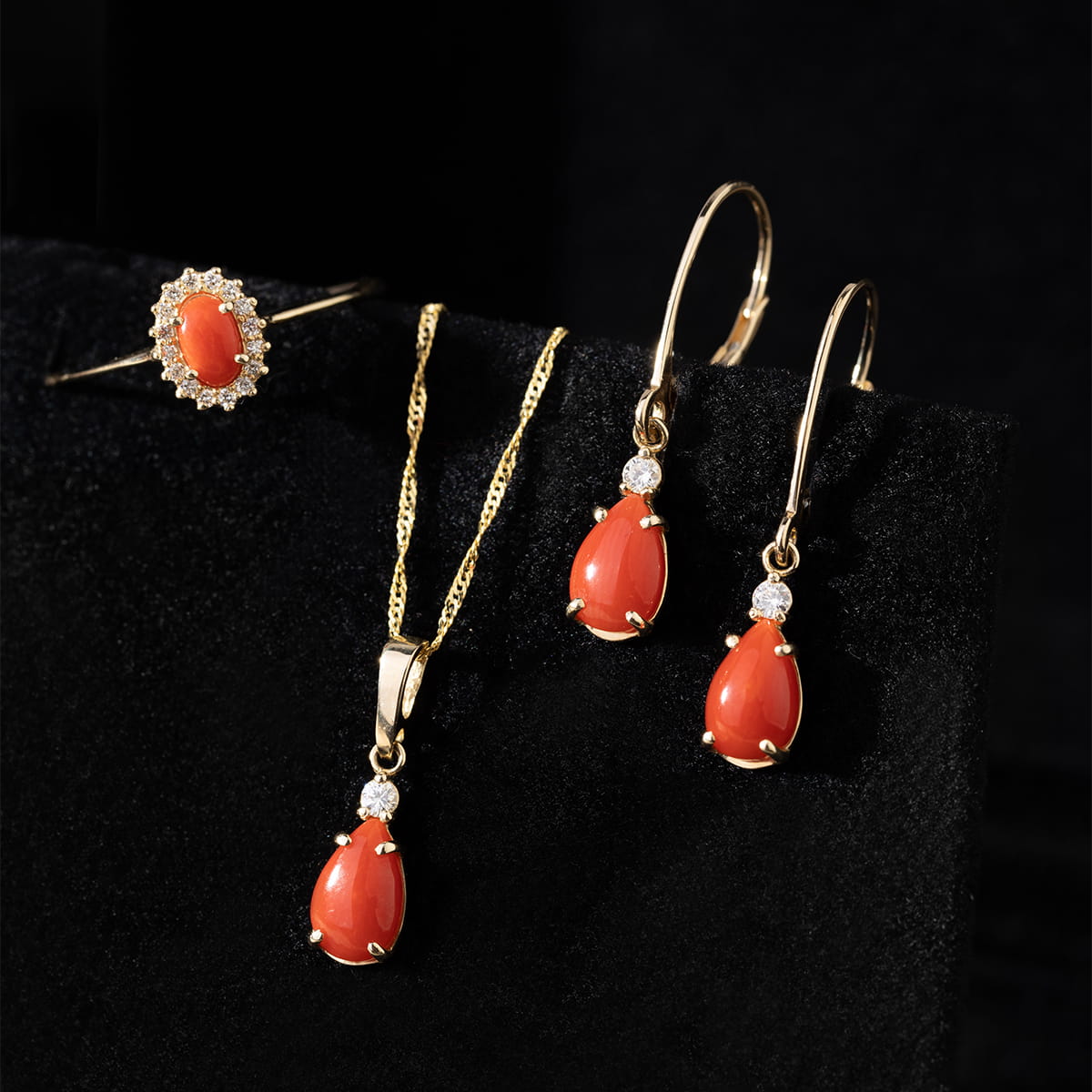 Kolczyki Koral 2 x 0,65ct żółte złoto - obrazek 4