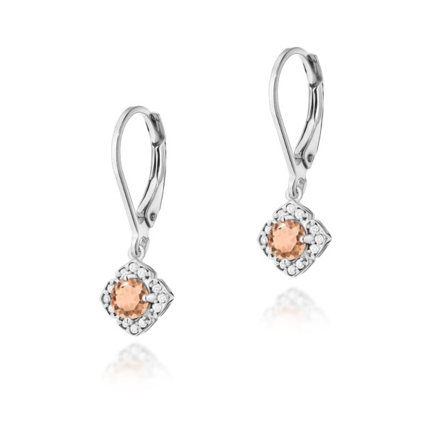 Kolczyki Morganit 2 x 0,25ct białe złoto