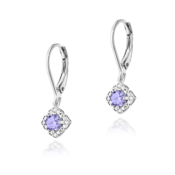 Kolczyki Tanzanit 2 x 0,35ct białe złoto