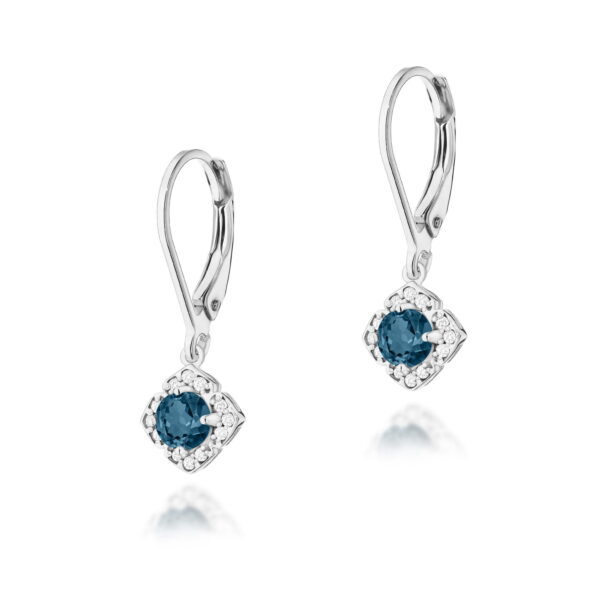 Kolczyki Topaz London Blue 2 x 0,30ct białe złoto