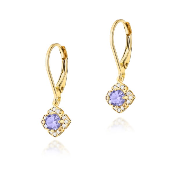 Kolczyki Tanzanit 2 x 0,35ct żółte złoto
