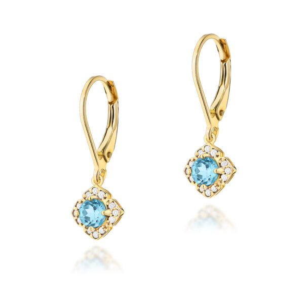 Kolczyki Topaz Swiss 2 x 0,25ct żółte złoto