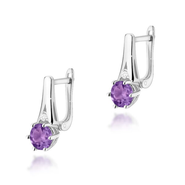 Kolczyki Ametyst 2 x 0,50ct białe złoto