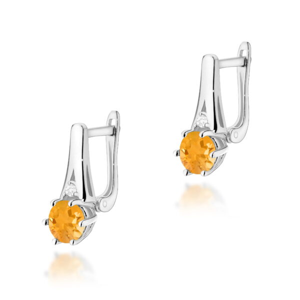Kolczyki Cytryn 2 x 0,50ct białe złoto