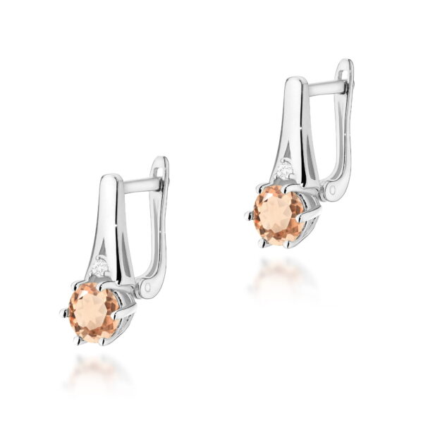 Kolczyki Morganit 2 x 0,40ct biale złoto