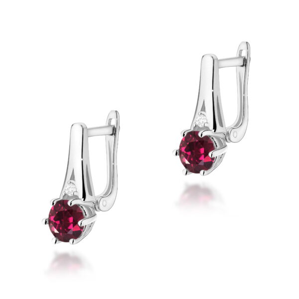 Kolczyki Rodolit 2 x 0,60ct białe złoto
