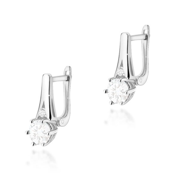 Kolczyki Biały Szafir 2 x 0,60ct białe złoto