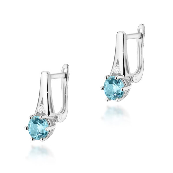 Kolczyki Topaz Swiss 2 x 0,50ct białe złoto