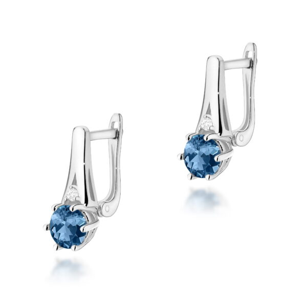Kolczyki Topaz London Blue 2 x 0,50ct białe złoto