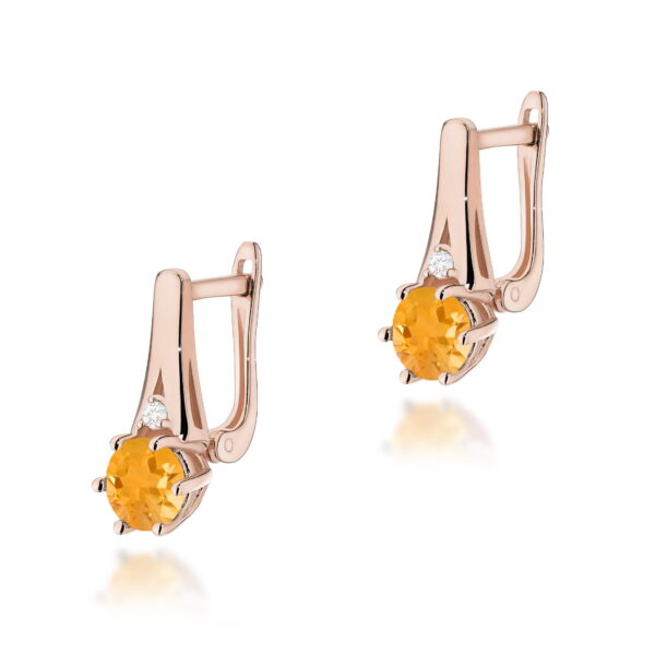 Kolczyki Cytryn 2 x 0,50ct różowe złoto
