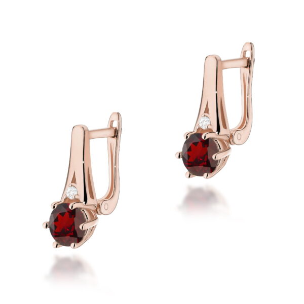 Kolczyki Granat 2 x 0,50ct różowe złoto