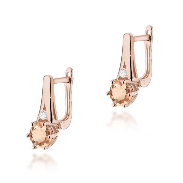 Kolczyki Morganit 2 x 0,40ct różowe złoto