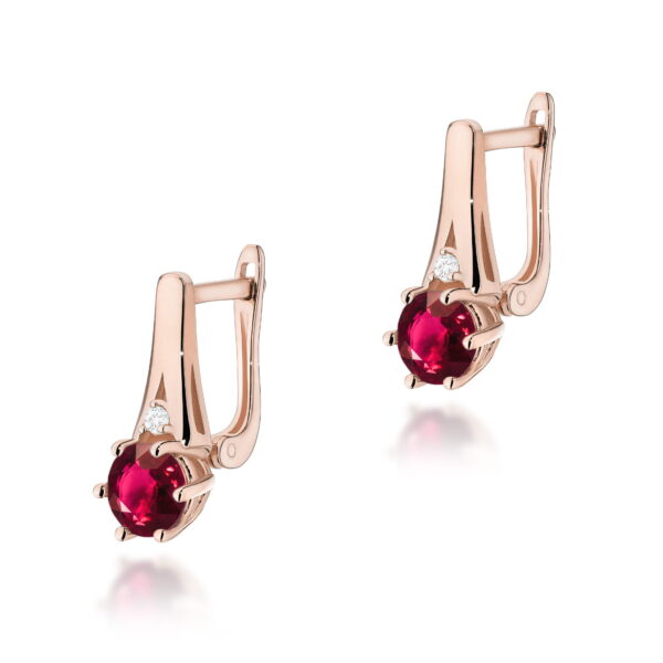 Kolczyki Rubin 2 x 0,60ct różowe złoto