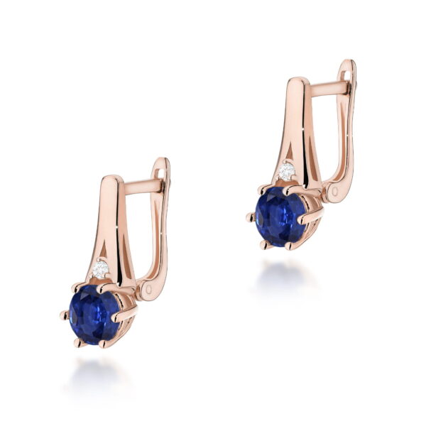 Kolczyki Szafir 2 x 0,50ct różowe złoto