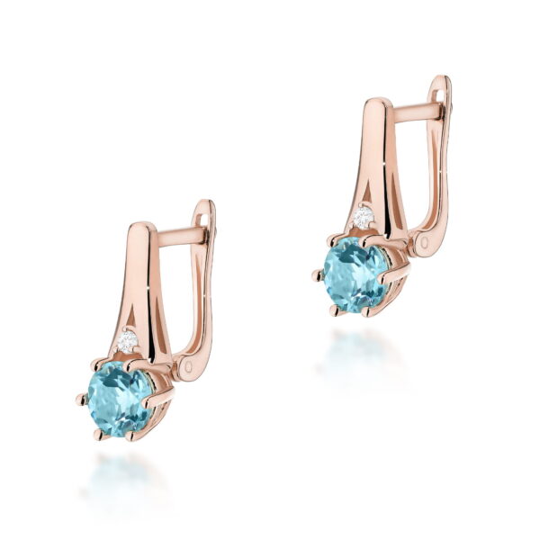 Kolczyki Topaz Swiss 2 x 0,50ct różowe złoto