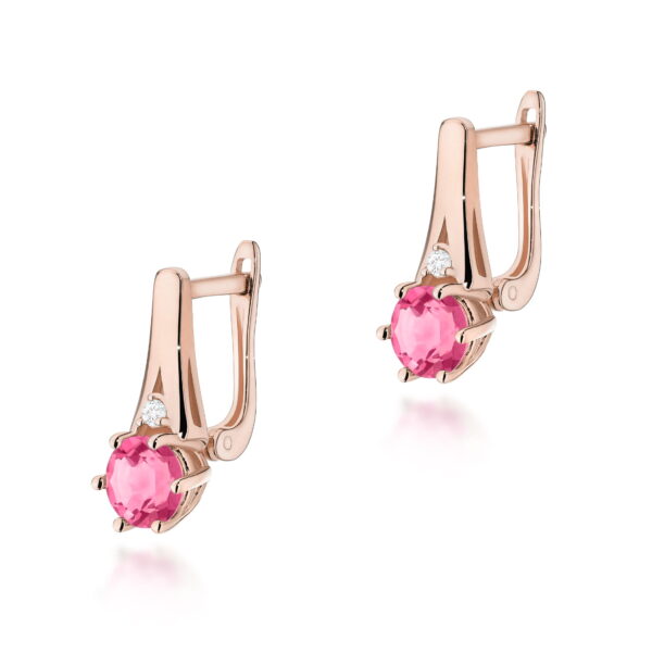 Kolczyki Różowy Topaz 2 x 0,60ct różowe złoto
