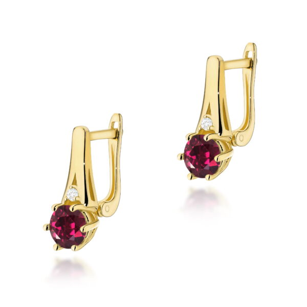 Kolczyki Rodolit 2 x 0,60ct żółte złoto