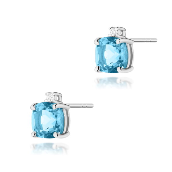 Kolczyki Topaz Swiss 2 x 1,10ct białe złoto sztyft
