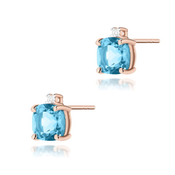Kolczyki Topaz Swiss 2 x 1,10ct różowe złoto sztyft