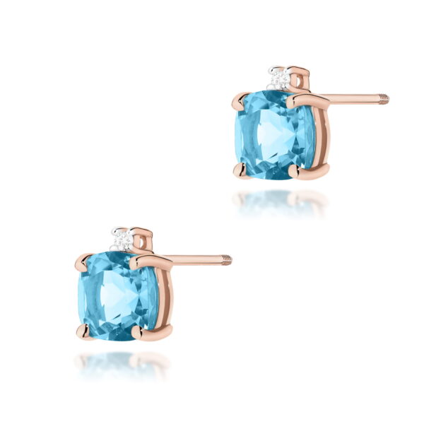 Kolczyki Topaz Swiss 2 x 1,10ct różowe złoto sztyft zakręcany