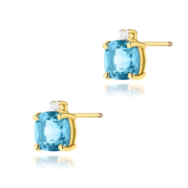 Kolczyki Topaz Swiss 2 x 1,10ct żółte złoto sztyft zakręcany