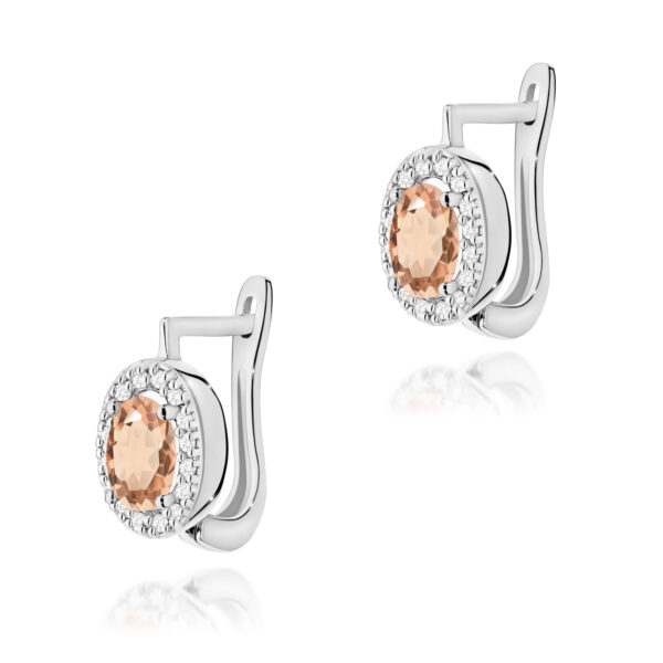 Kolczyki Morganit 2 x 0,40ct białe złoto