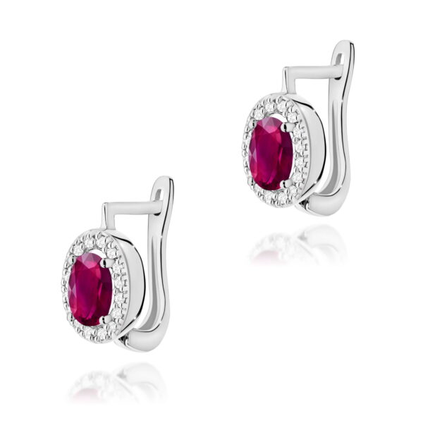 Kolczyki Rodolit 2 x 0,50ct białe złoto