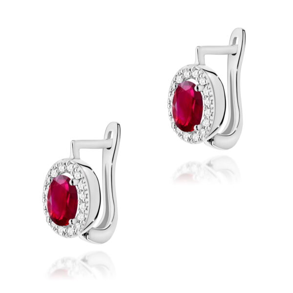 Kolczyki Rubin 2 x 0,60ct białe złoto