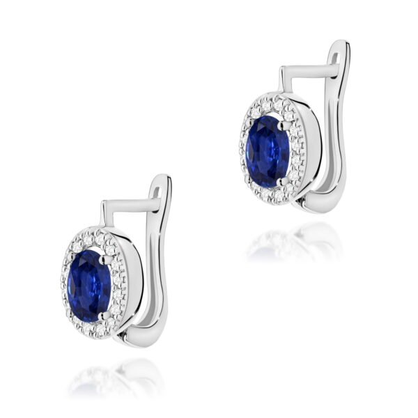 Kolczyki Szafir 2 x 0,70ct białe złoto