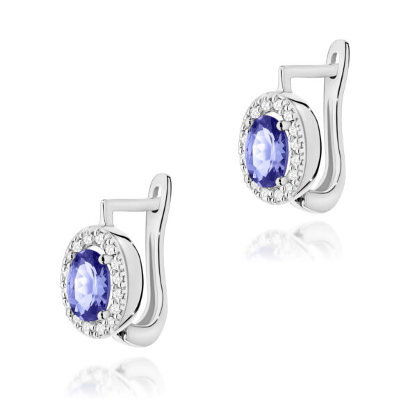 Kolczyki Tanzanit 2 x 0,40ct białe złoto