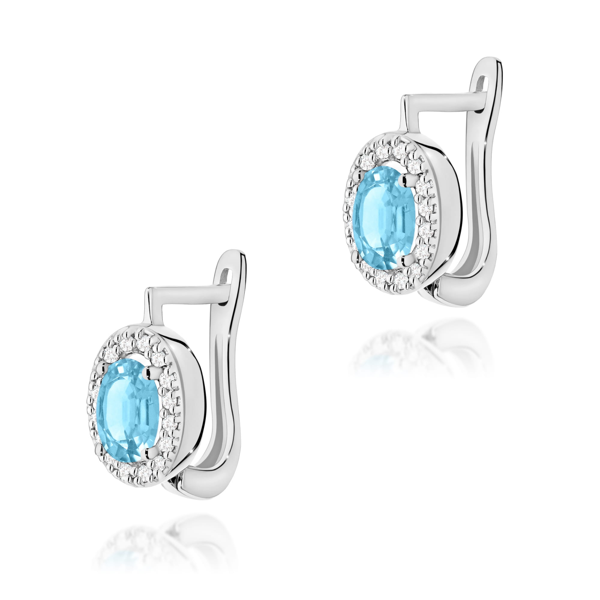 Kolczyki Topaz Swiss 2 x 0,50ct białe złoto