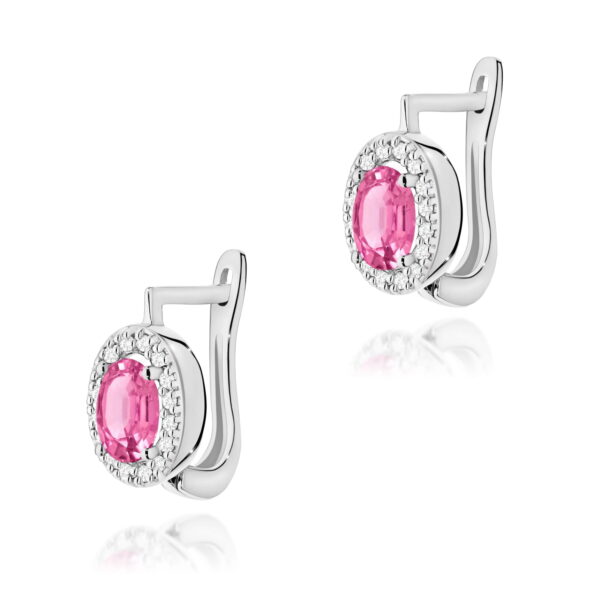 Kolczyki Topaz Różowy 2 x 0,50ct białe złoto