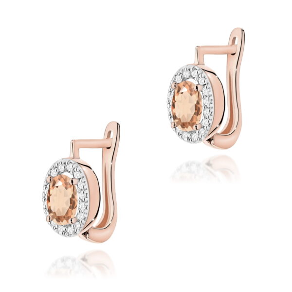 Kolczyki Morganit 2 x 0,40ct różowe złoto